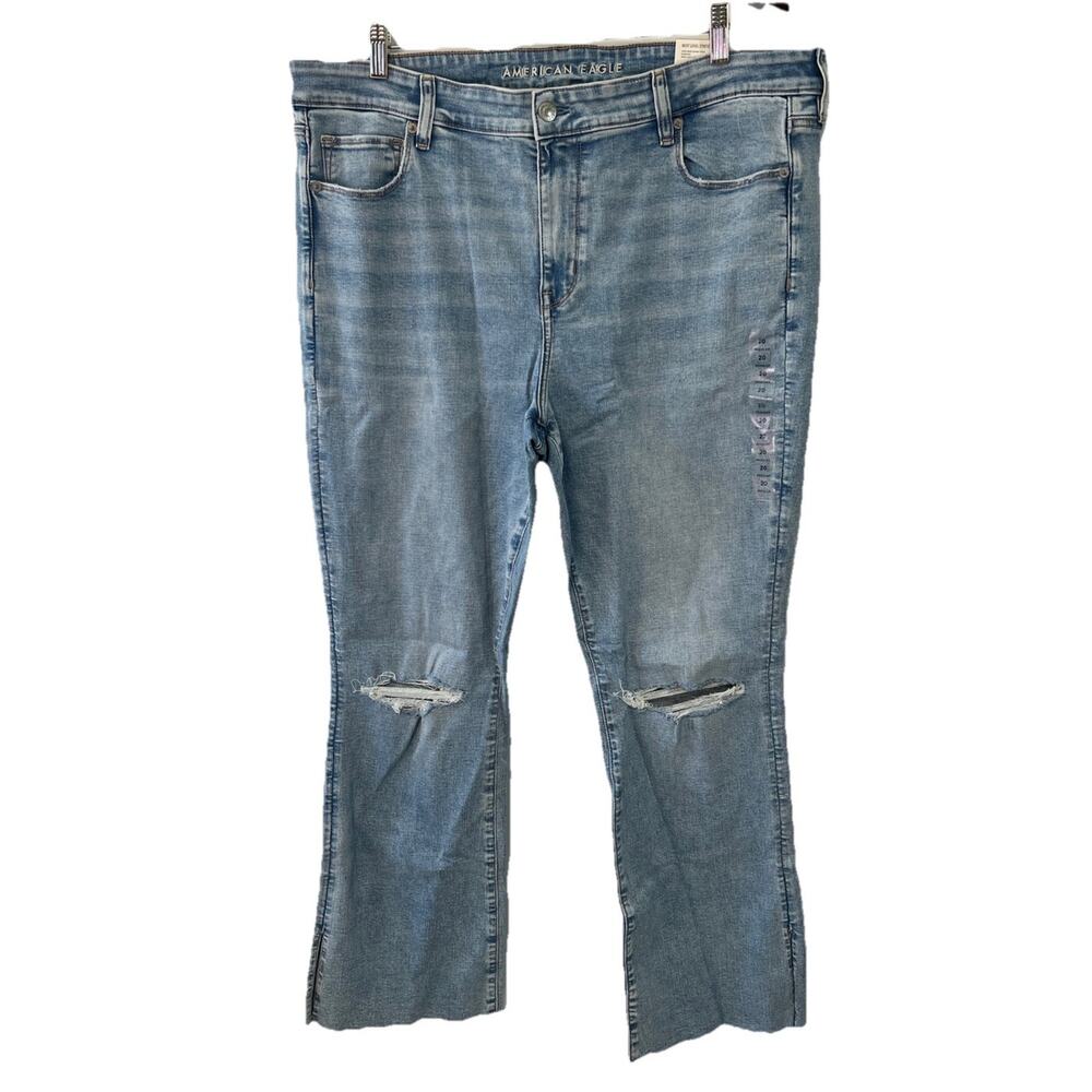 American Eagle High Rise Skinny Kick Flare Jeans Sz‎ 20 Distressed NWT 42x31.5
